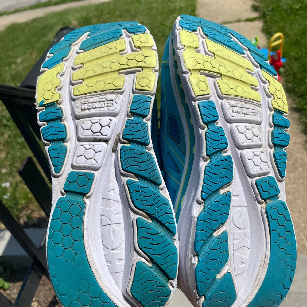 Hoka Vibrant Blue and Lime Sneakers - Picture 5 of 8